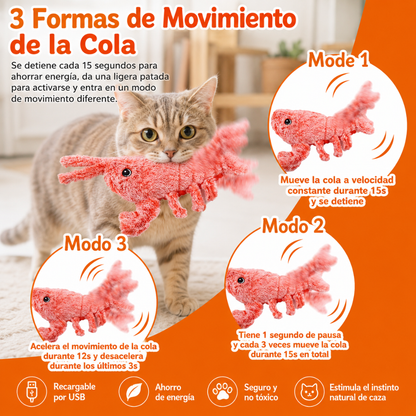 Langosta Interactiva para Gatos con Movimiento Realista