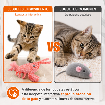 Langosta Interactiva para Gatos con Movimiento Realista